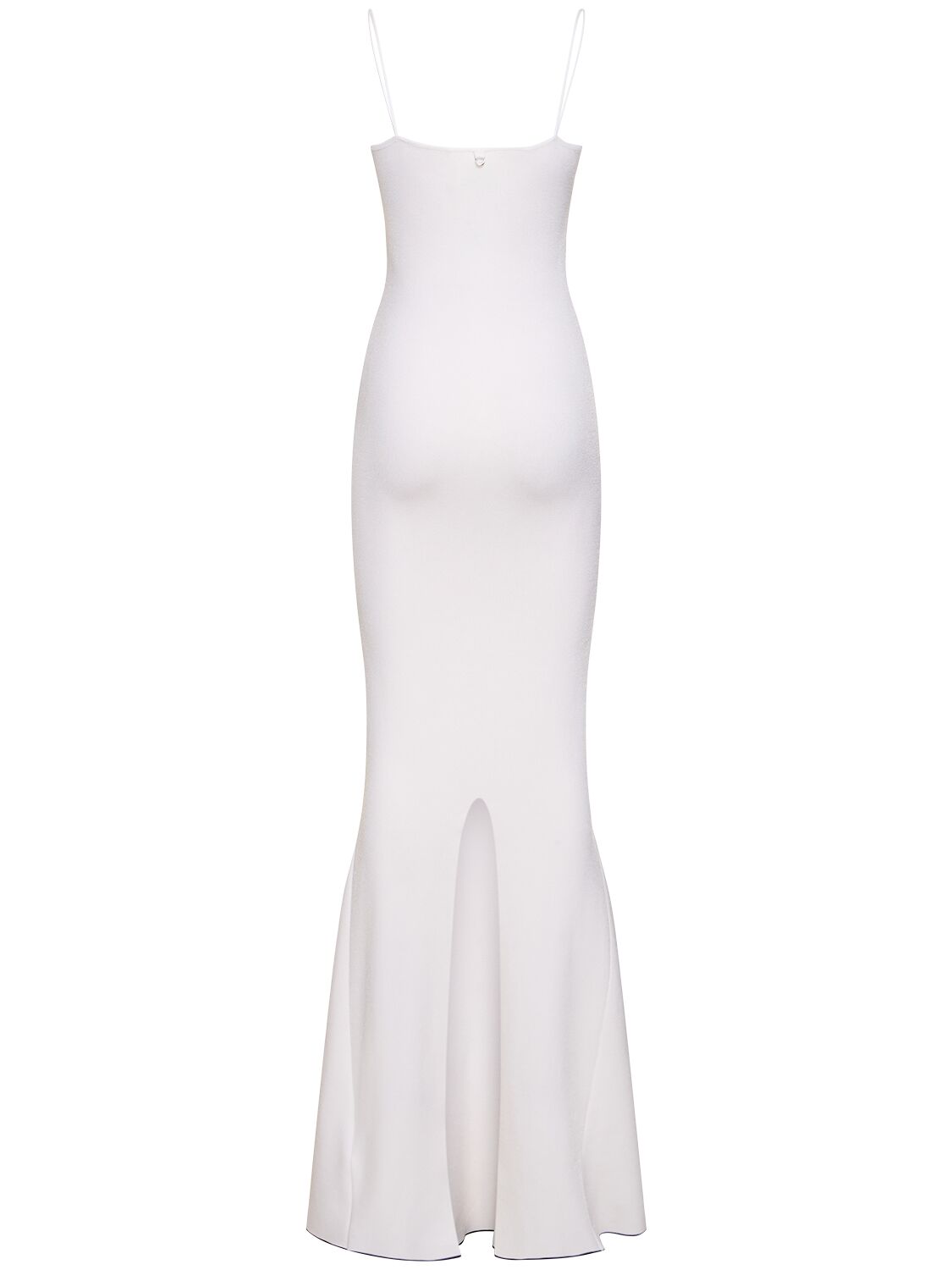 Shop Jacquemus La Robe Aro Knit Long Dress In White