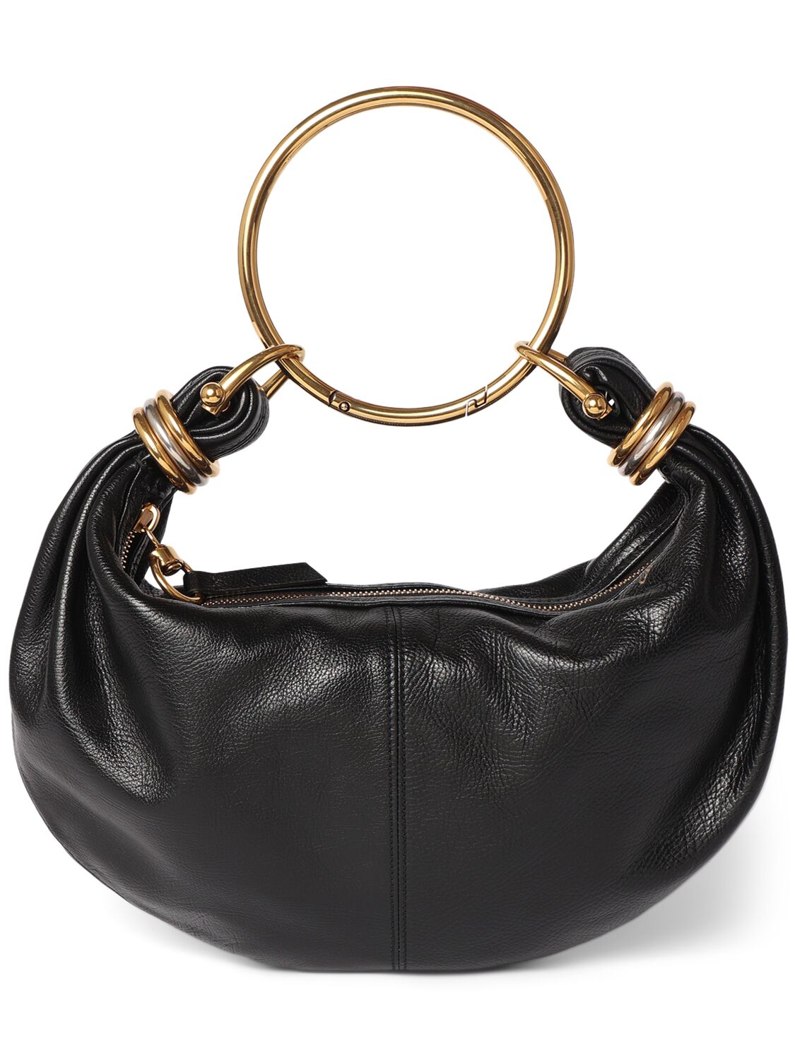 Chloé Bracelet Shiny Grained Leather Bag In Black