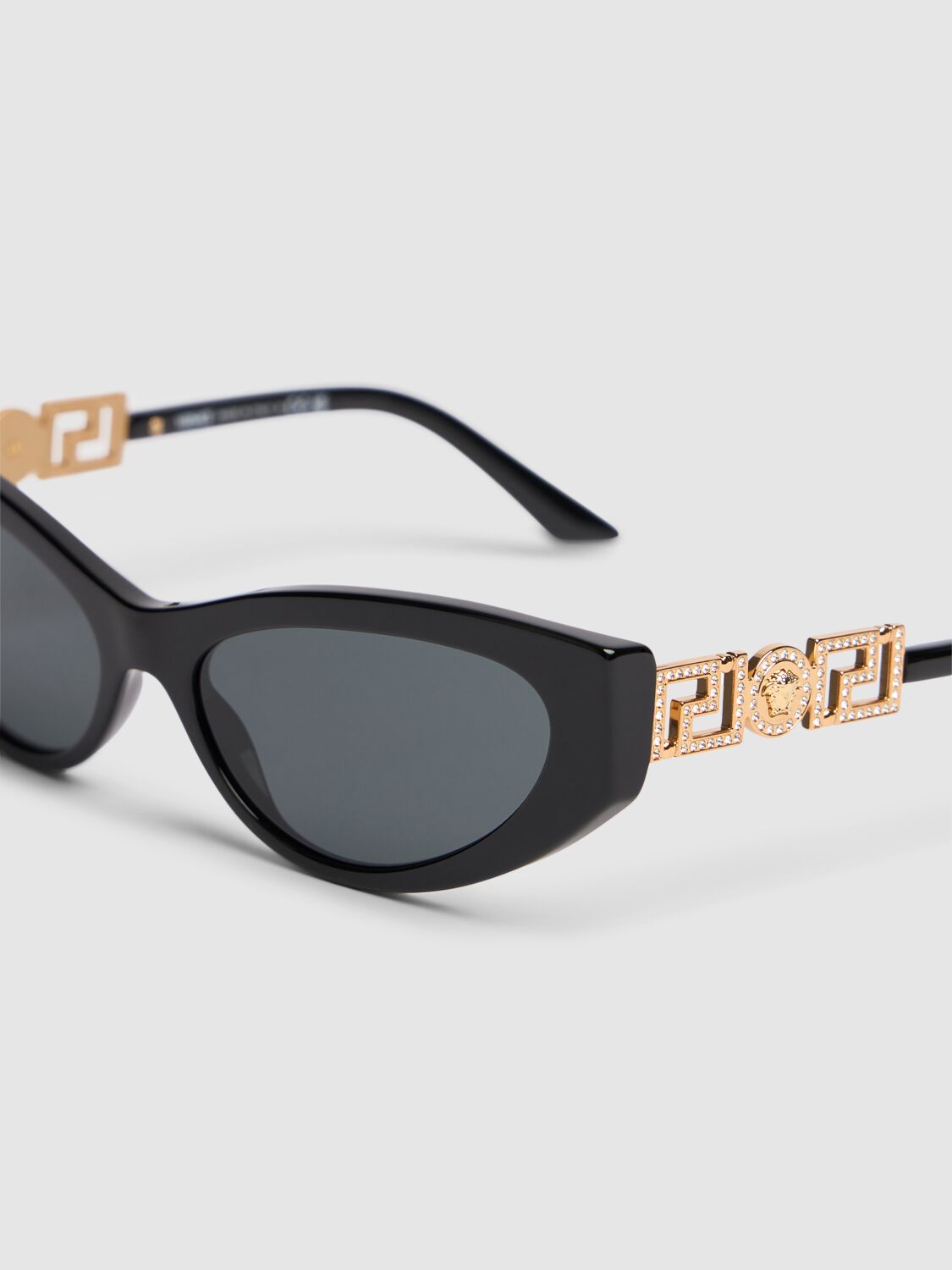 Shop Versace Cat-eye Acetate Sunglasses In Gold,black