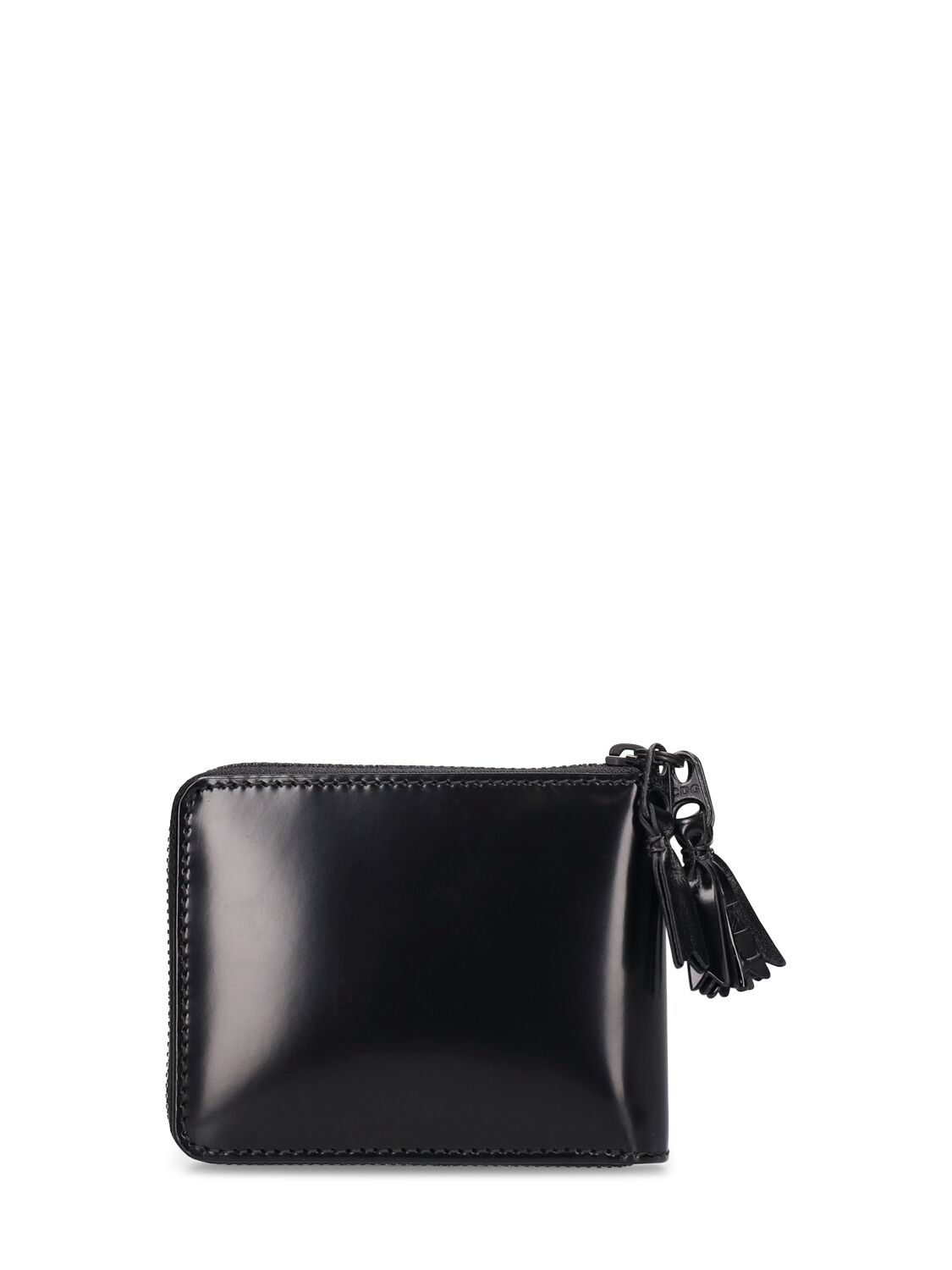 Shop Comme Des Garçons Zipper Medley Leather Wallet In Black