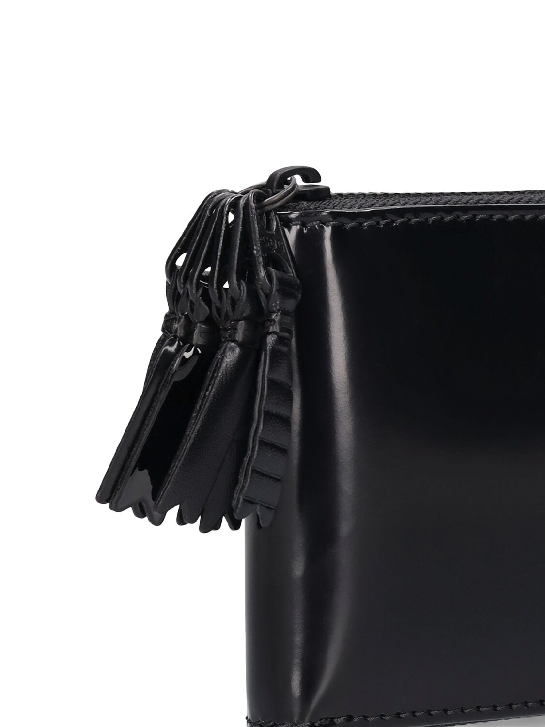 Shop Comme Des Garçons Zipper Medley Leather Wallet In Black