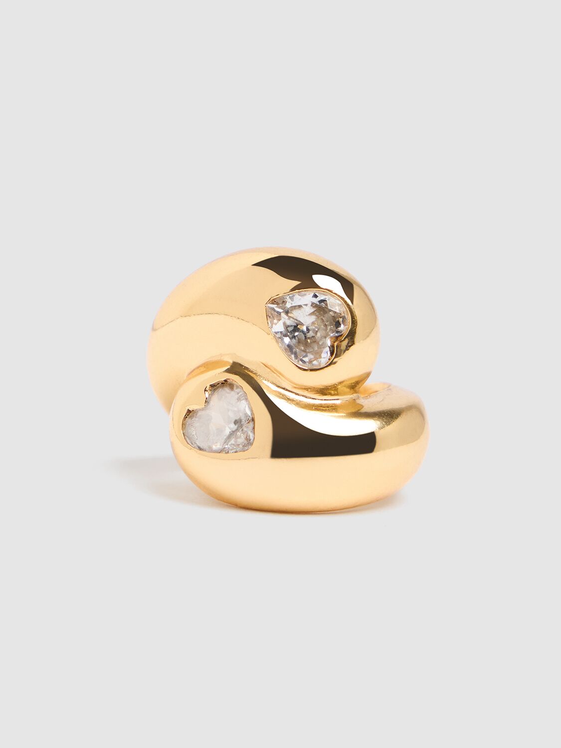 Shop Timeless Pearly Crystal Chunky Ring In White/gold