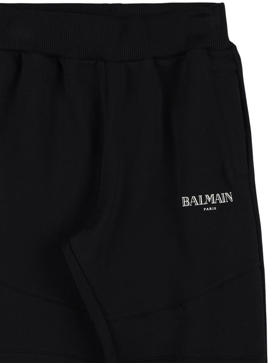 BALMAIN COTTON SWEATPANTS W/PADDED INSERTS 