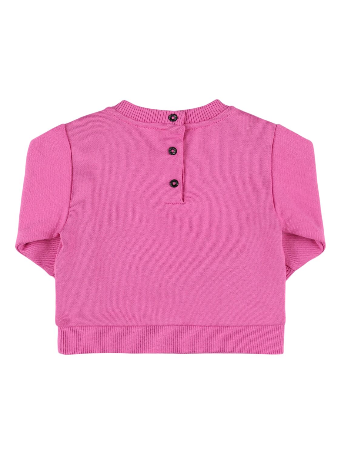 Shop Balmain Printed Logo Cotton Sweatshirt In Fuchsia