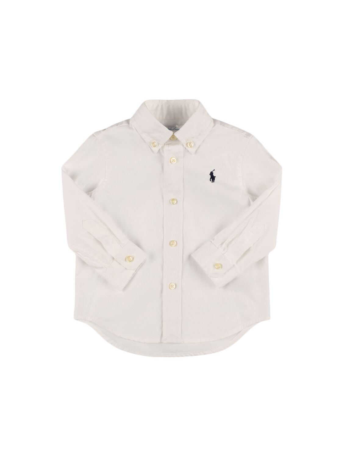Ralph Lauren Kids' Logo Embroidery Cotton Poplin Shirt In White