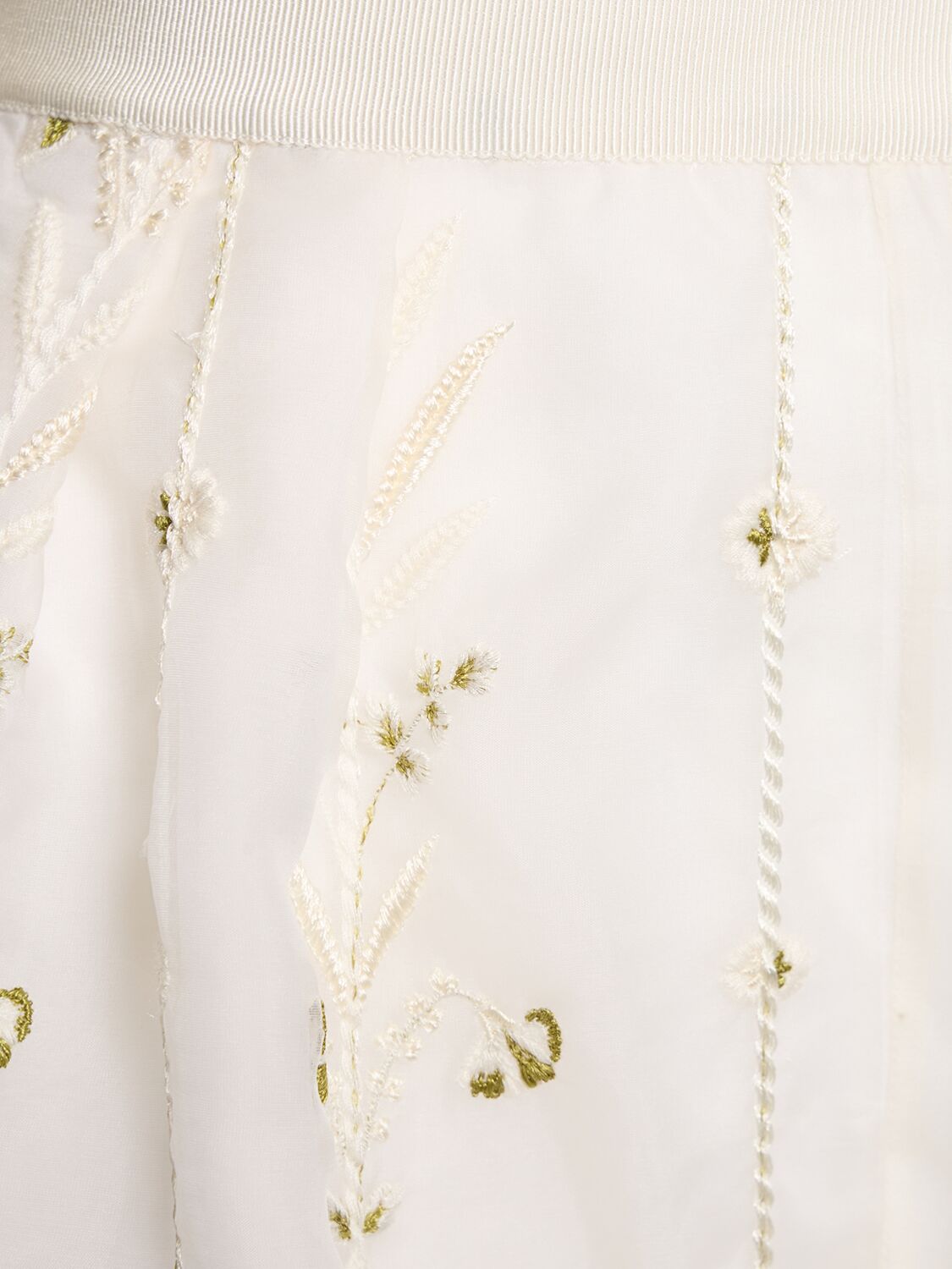 Shop Giambattista Valli Embroidered Silk Organza Shorts In Ivory,multi