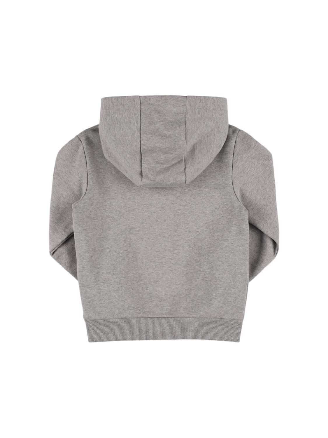 Shop Balmain Cotton Sweatshirt Hoodie W/ Logo In Grey