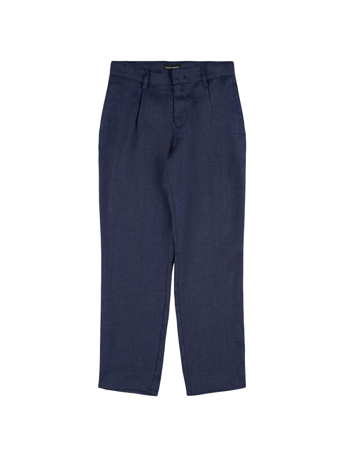 Emporio Armani Kids' Cotton Blend Cargo Trousers In Dark Blue
