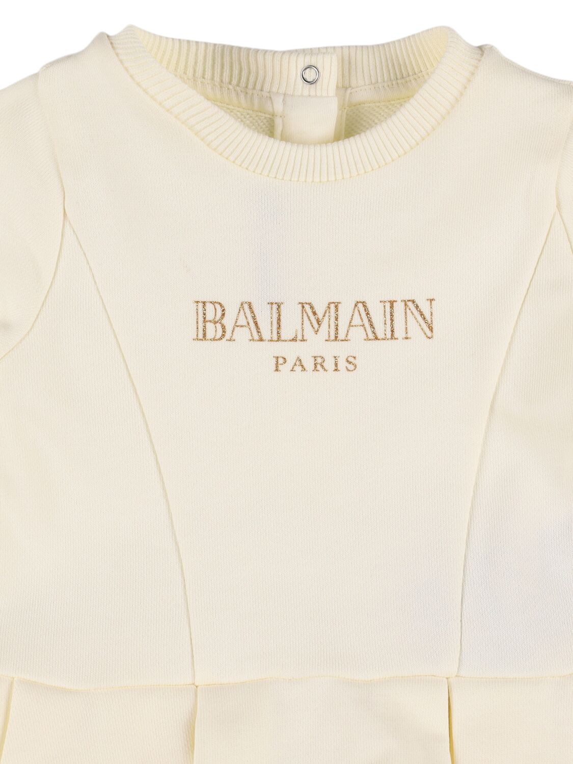 Shop Balmain Cotton Sweat Dress & Diaper Cover In White/black