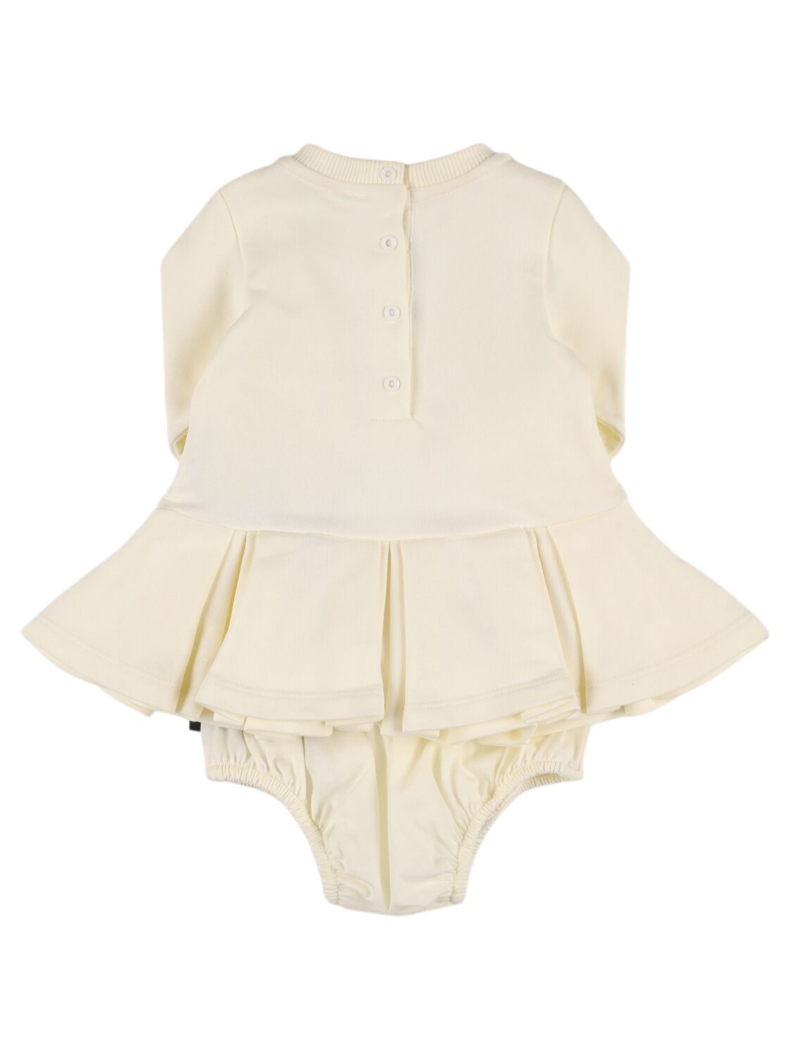 Shop Balmain Cotton Sweat Dress & Diaper Cover In White/black