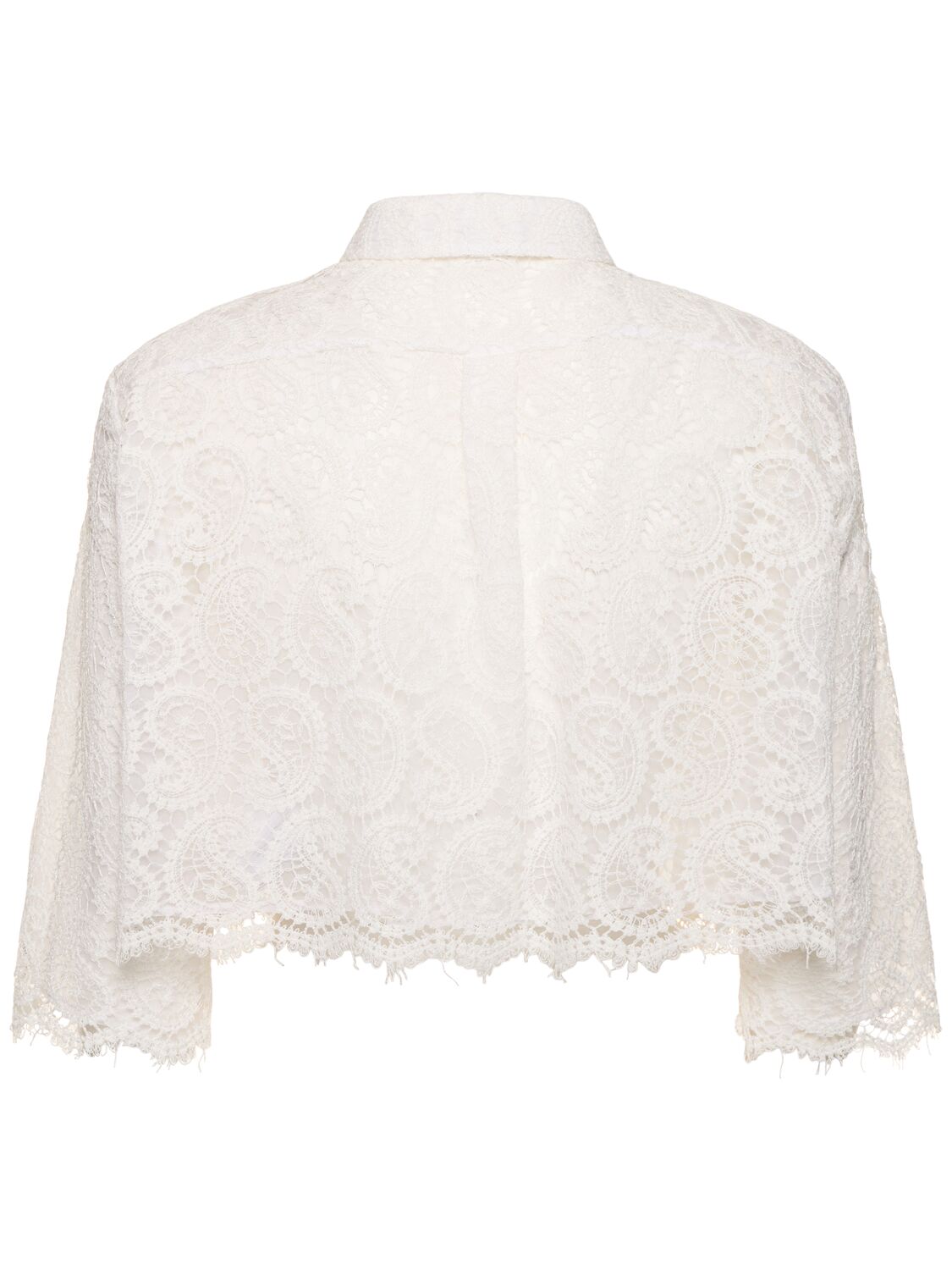 Shop Giambattista Valli Paisley Lace Shirt In Ivory