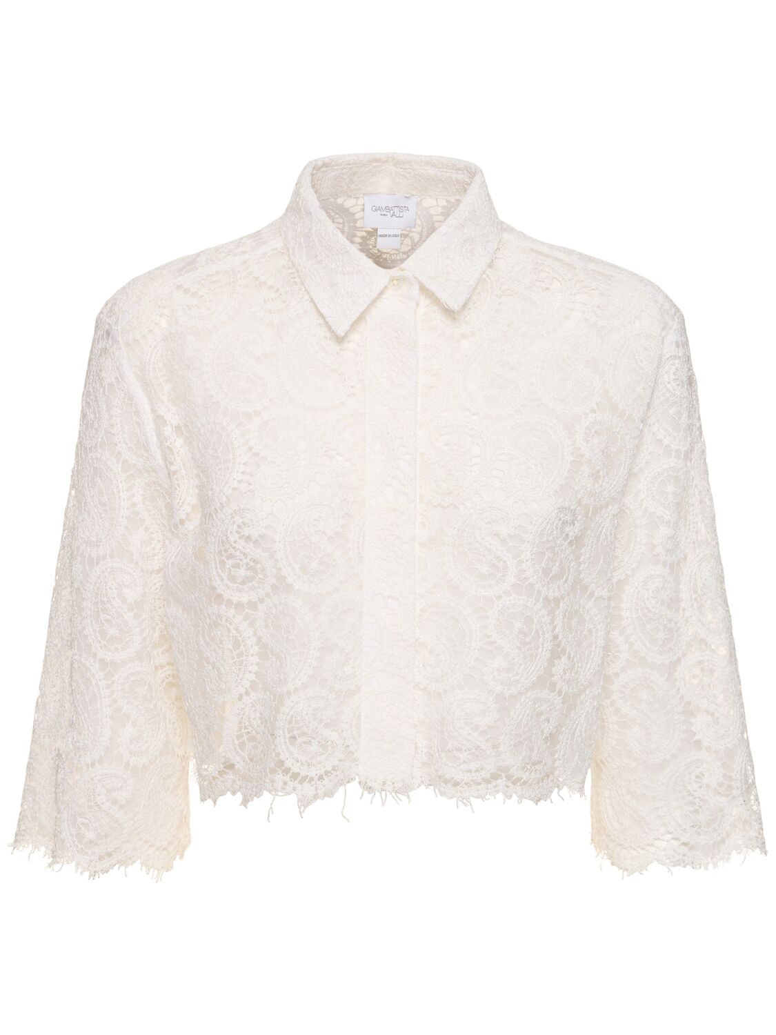 Shop Giambattista Valli Paisley Lace Shirt In Ivory