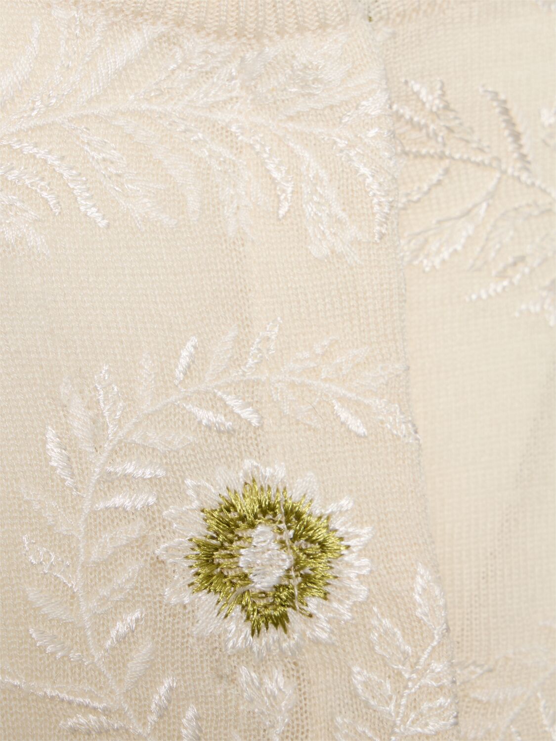 Shop Giambattista Valli Cashmere & Silk Knit Cardigan In Ivory,green