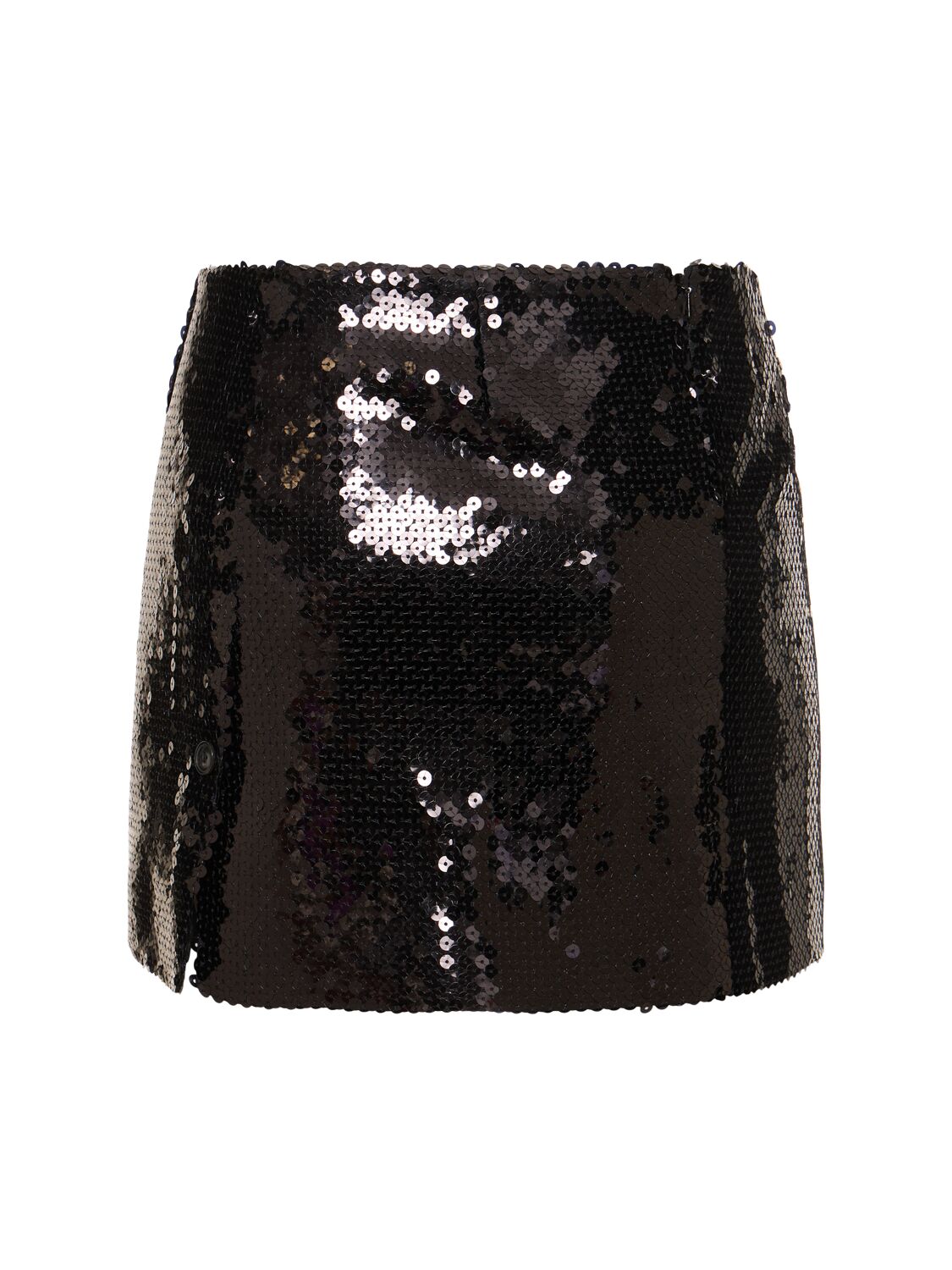 Shop 16arlington Quattro Sequined Mini Skirt In Black