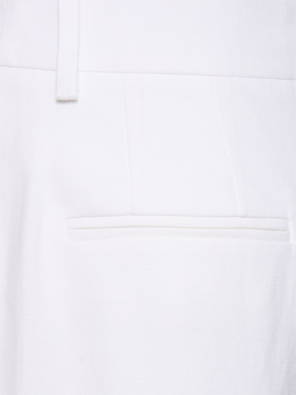 Shop Michael Kors Linen Mid Rise Wide Pants In Optic White