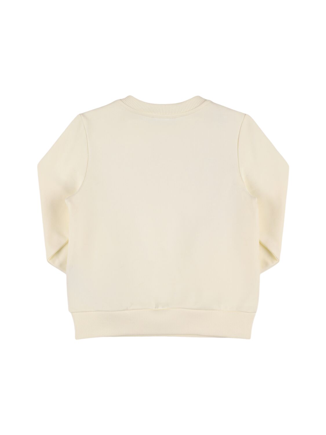 Shop Balmain Logo Printed Cotton Sweatshirt In Off-white