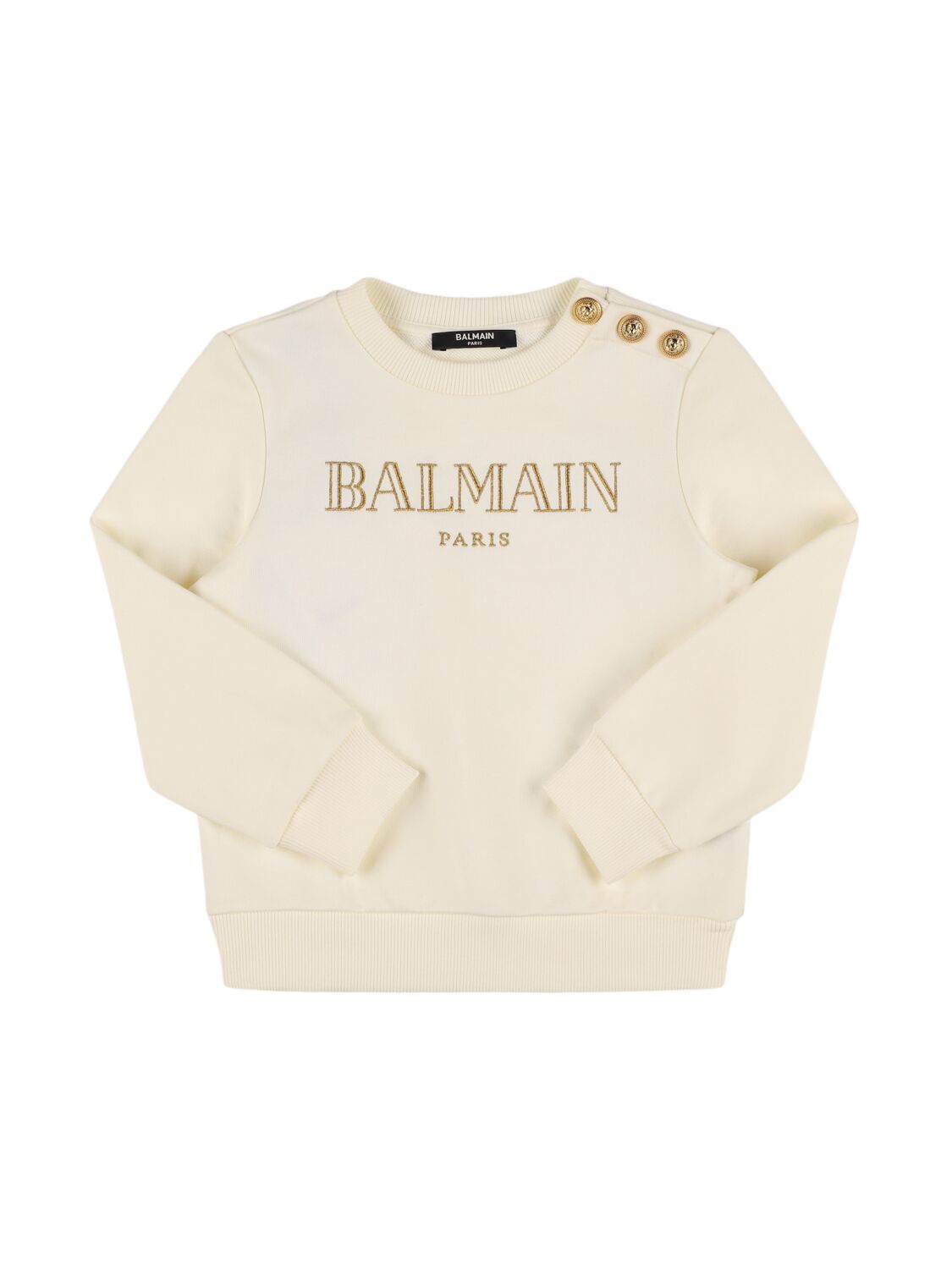 Balmain Logo Printed Cotton Sweatshirt In Multi