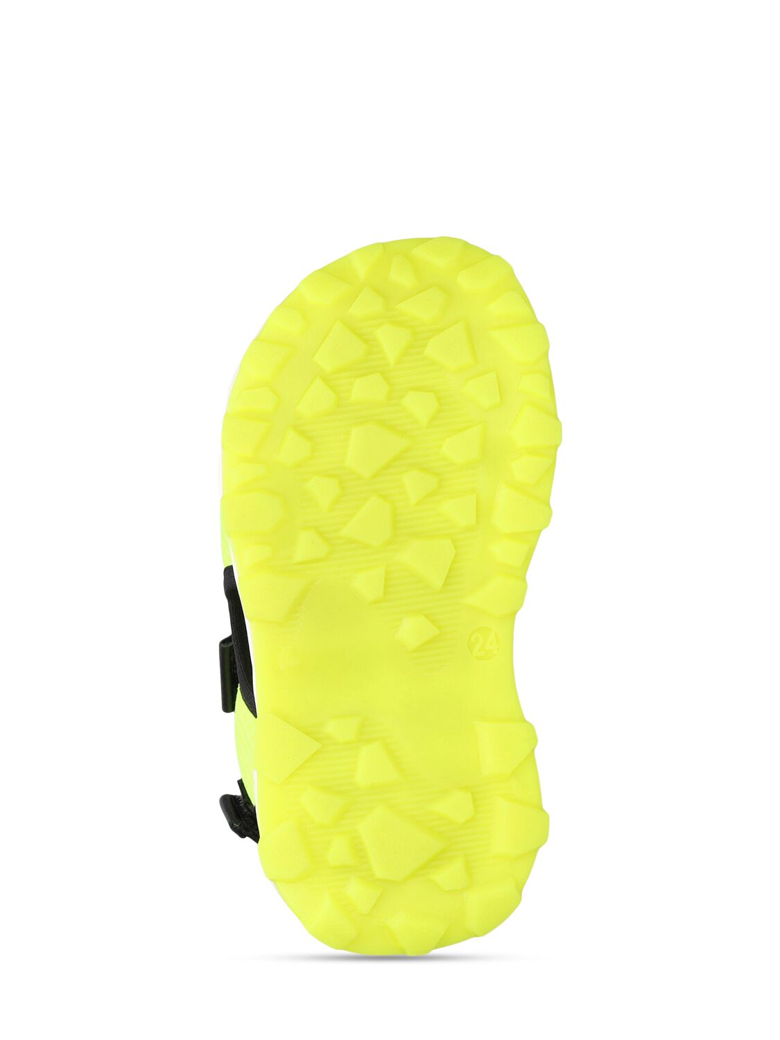 Shop Msgm Logo Print Leather & Canvas Strap Sandal In Yellow,black