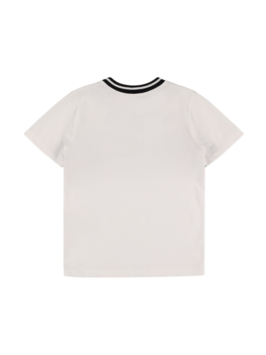 Shop Balmain Cotton Jersey T-shirt W/ Logo In White/black