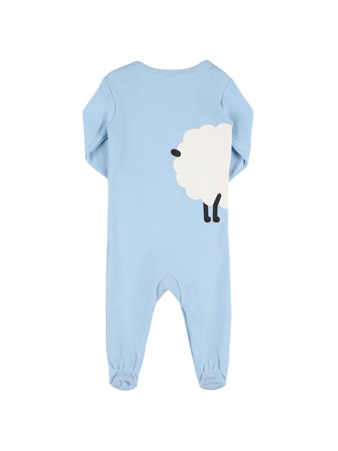 Shop Stella Mccartney Cotton Jersey Romper & Bib In Light Blue