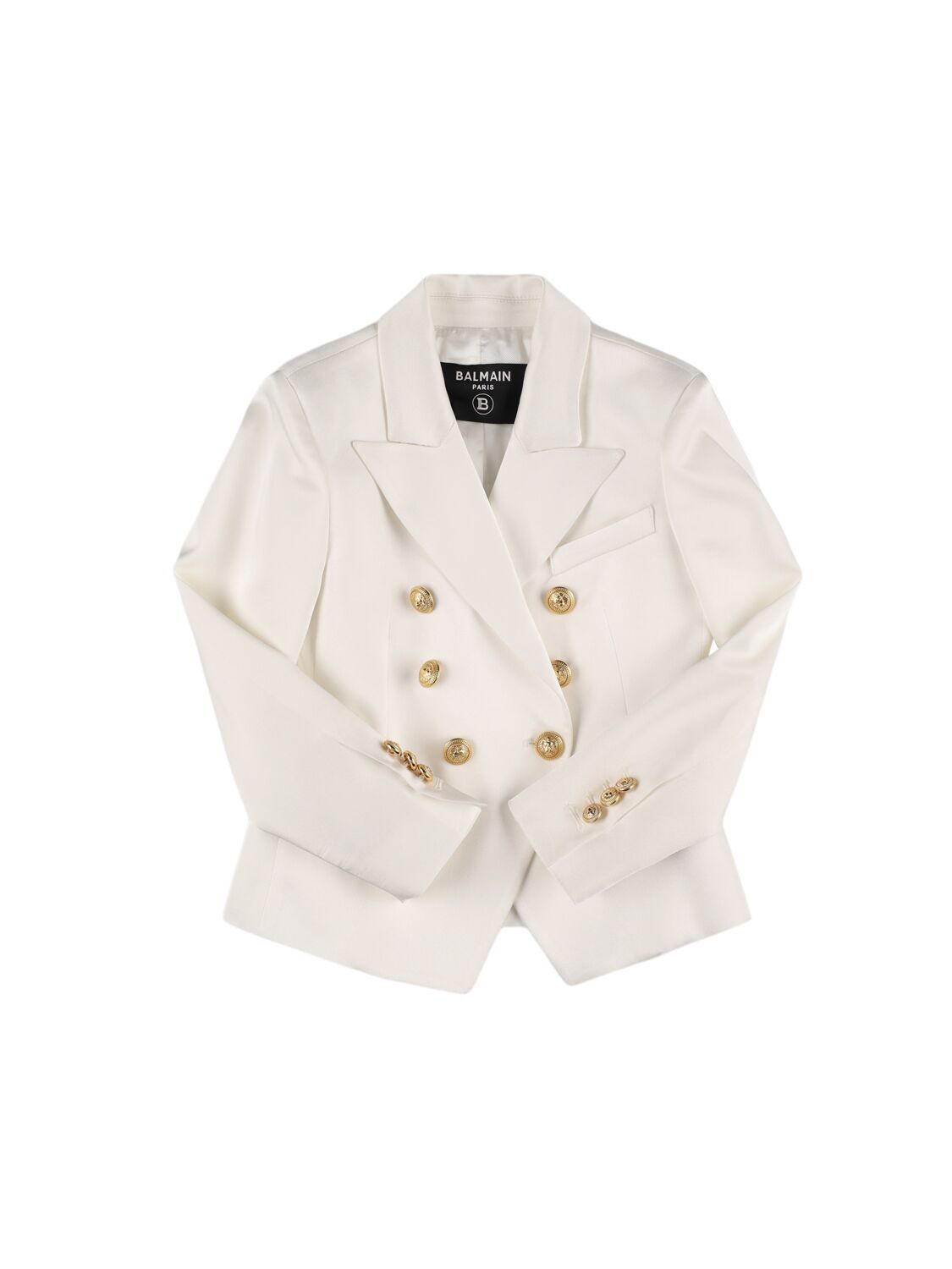 Balmain Viscose Blend Jacket In White/gold