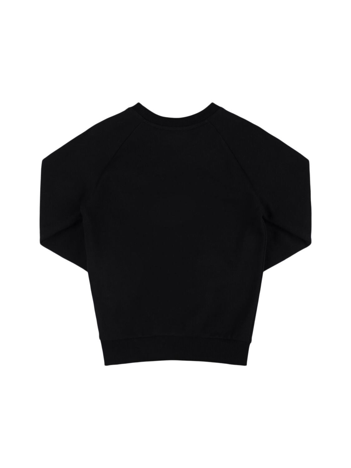 Shop Balmain Cotton Crewneck Sweatshirt W/ Logo In Black