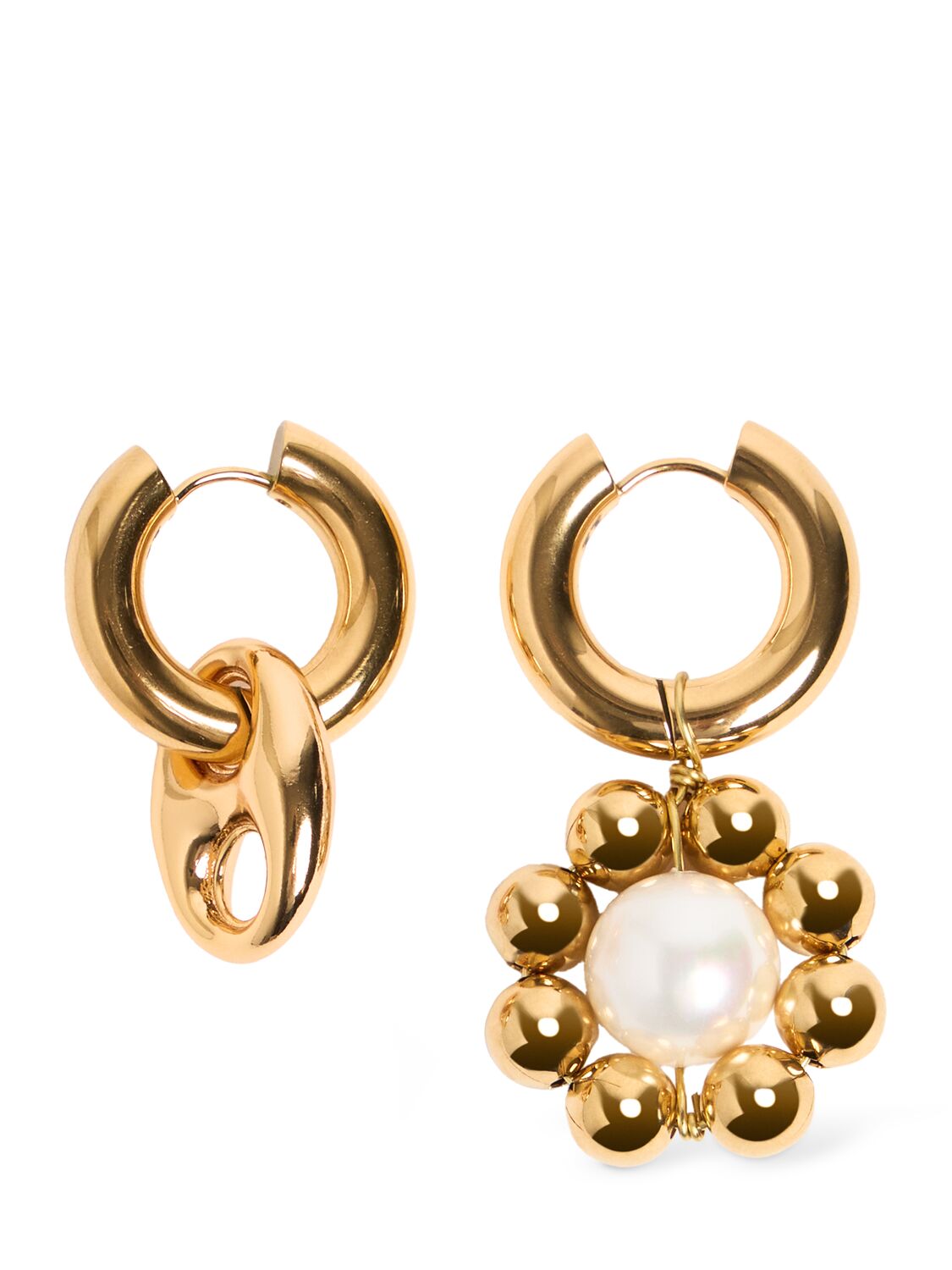 Mismatched Pearl Flower Earrings