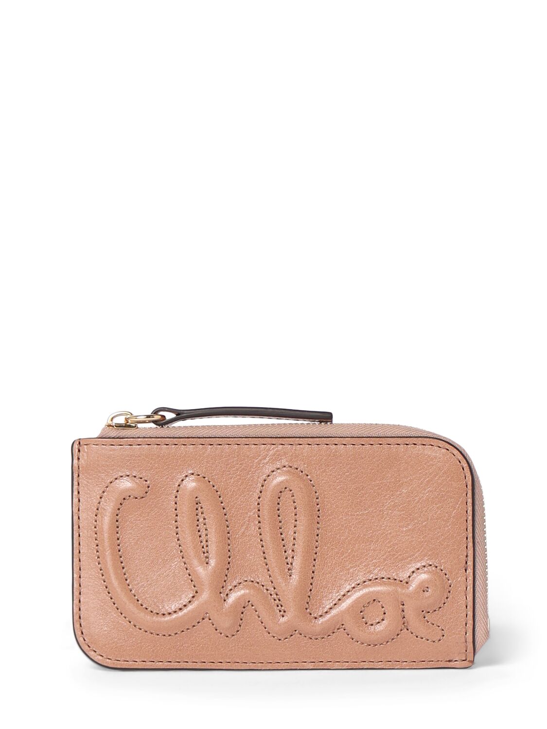 Chloé C Chloe Shiny Leather Wallet In Pink