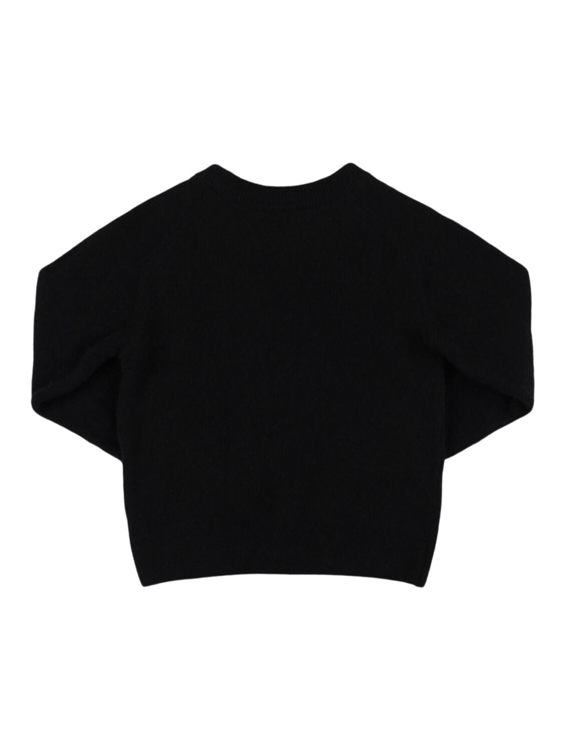 Shop Balmain Logo Wool Blend Knit Sweater In Black/white