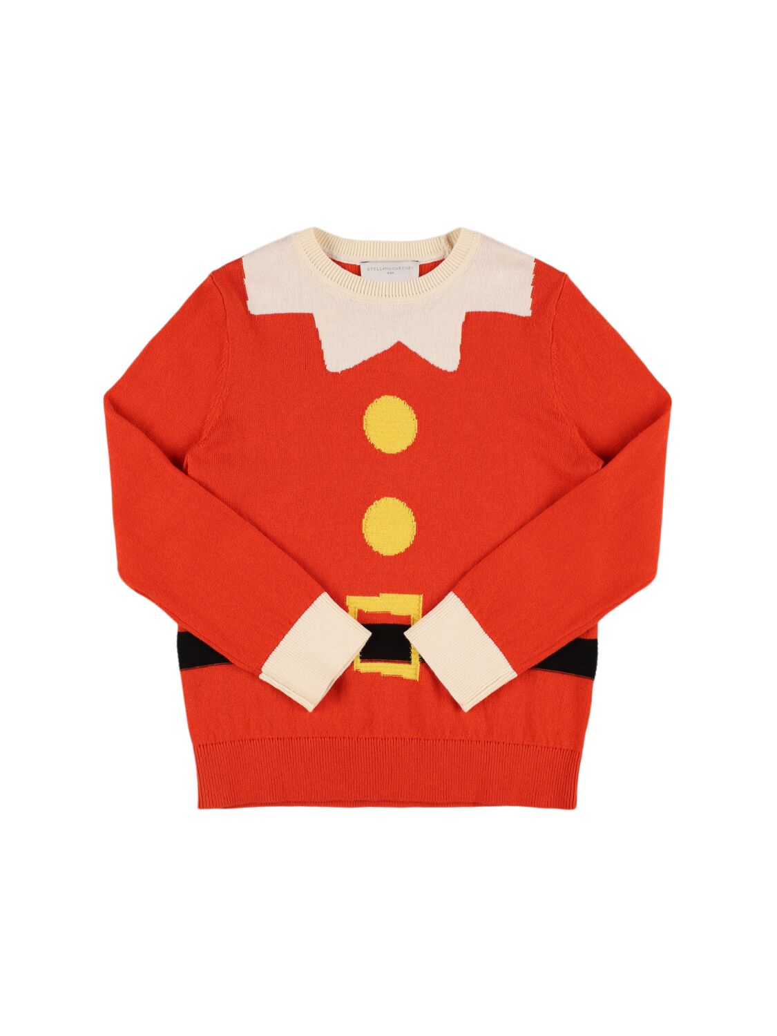 Stella Mccartney Cotton & Wool Christmas Sweater In Red