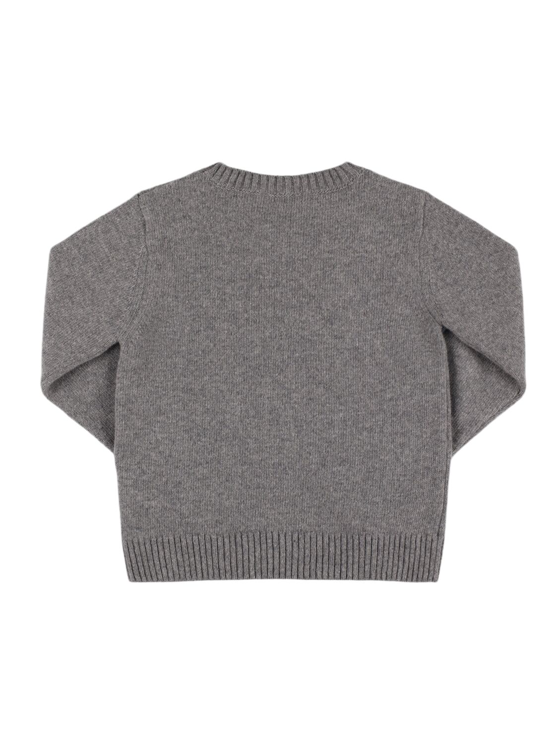 Shop Balmain Wool Blend Knit Sweater In Grey/black