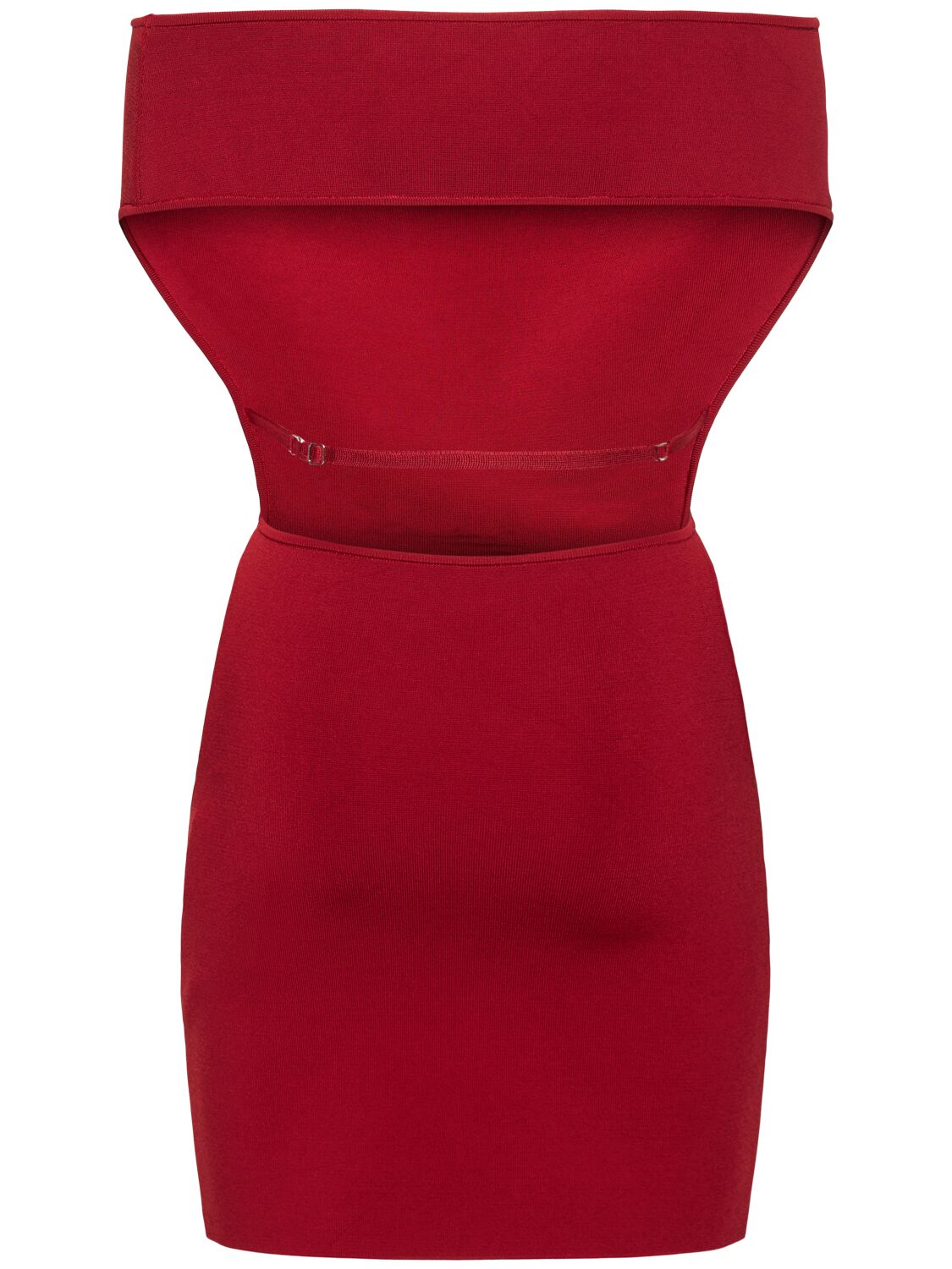 Shop Jacquemus La Robe Cubista Rib Knit Mini Dress In Red