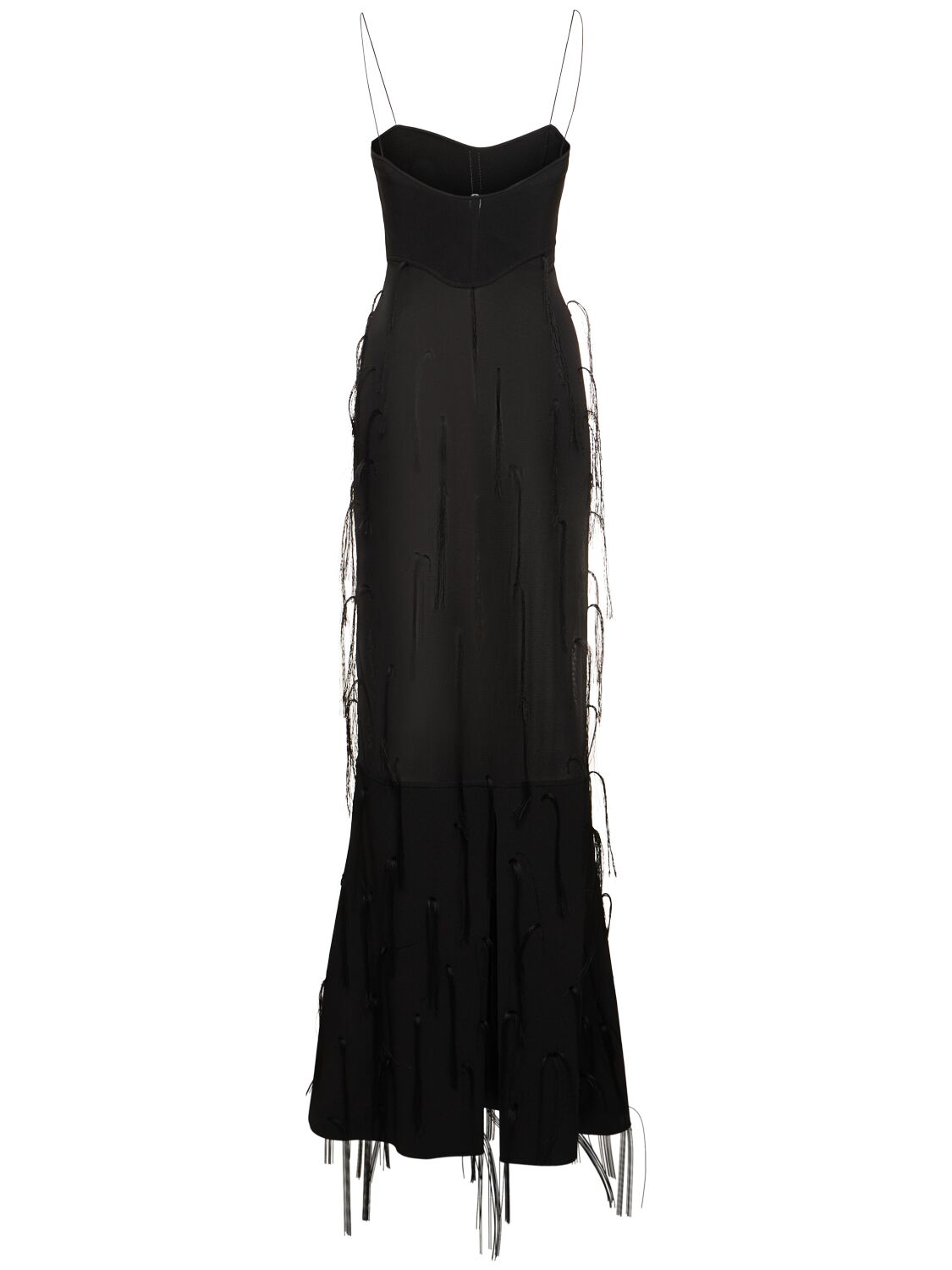 Shop Jacquemus La Robe Fino Embroidered Mesh Long Dress In Black