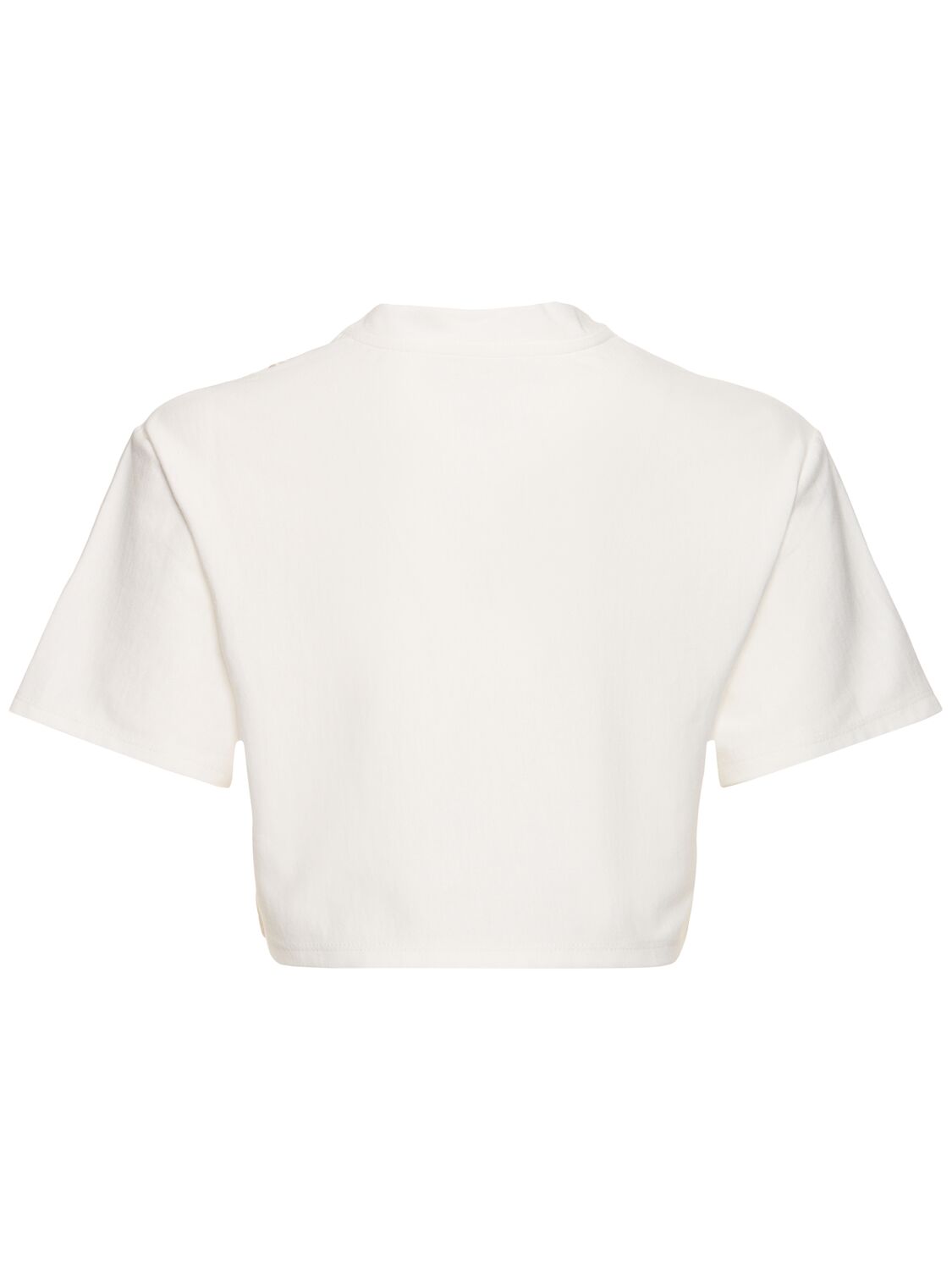 Shop Giambattista Valli Embroidered Jersey Crop Top In Ivory,green