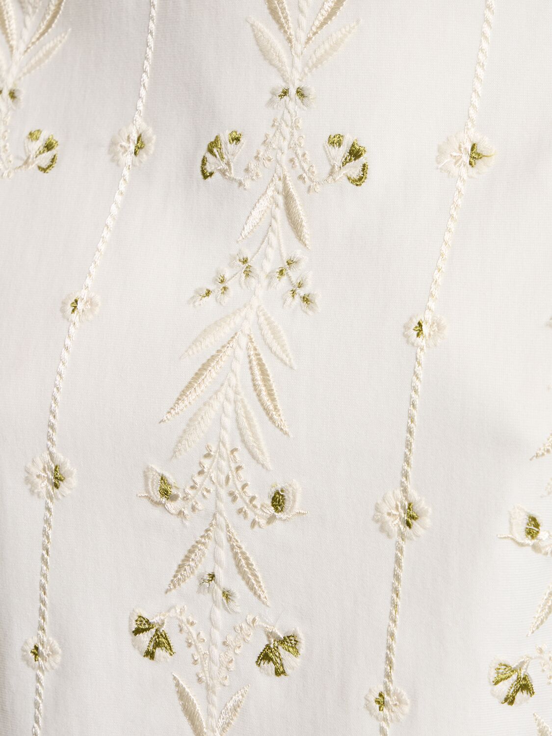 Shop Giambattista Valli Embroidered Jersey Crop Top In Ivory,green