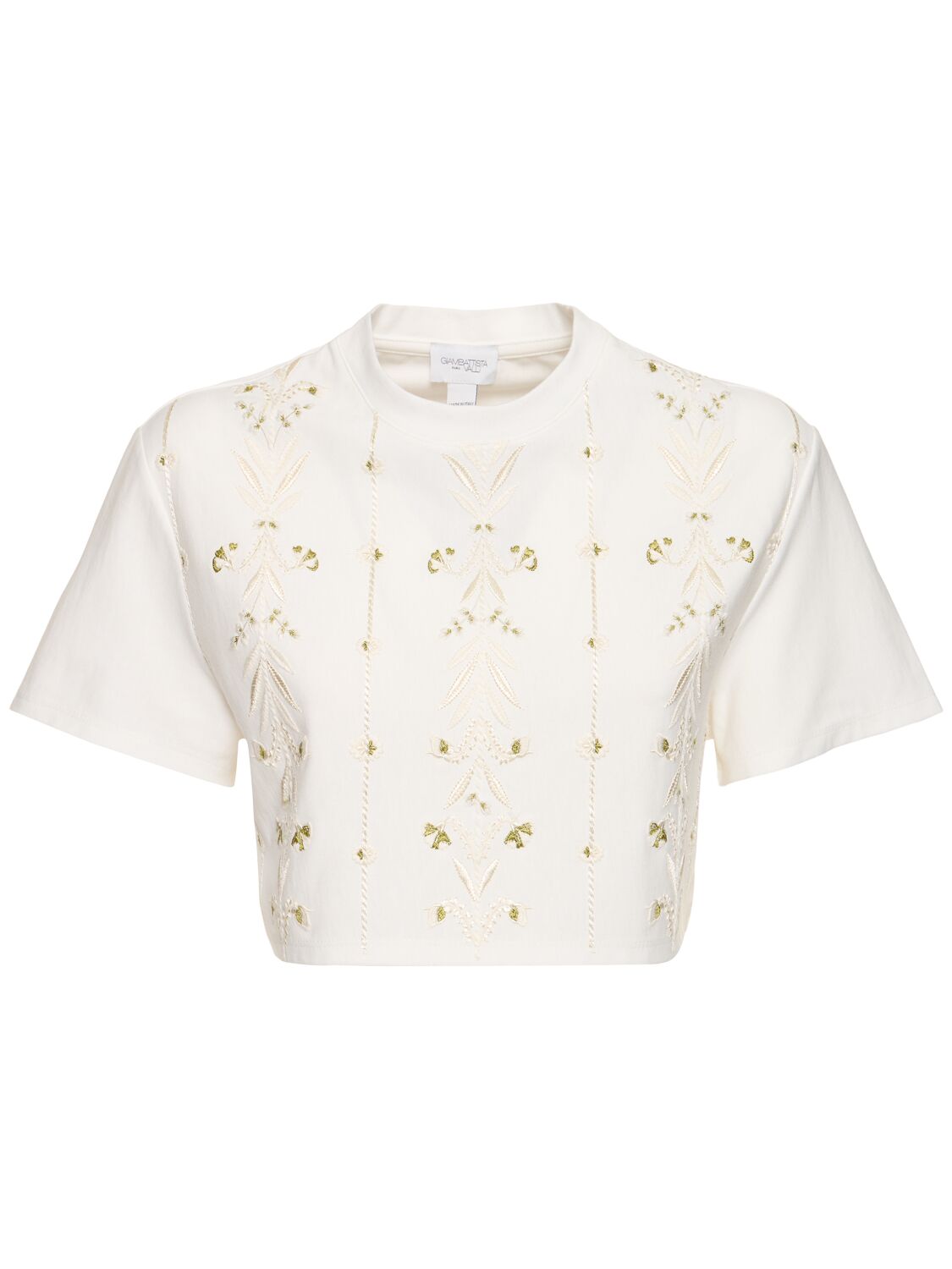 Image of Embroidered Jersey Crop Top