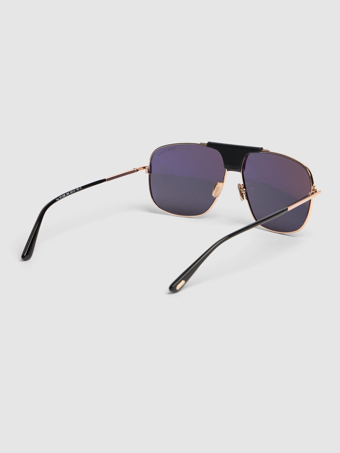 Shop Tom Ford Tex Aviator Metal Sunglasses In Rose Gold,smoke