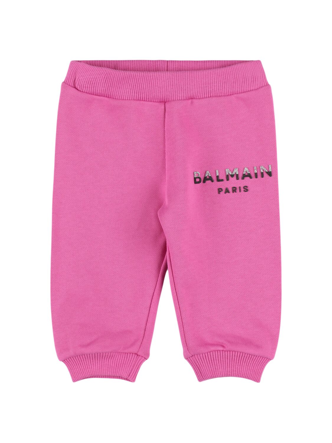 Balmain Cotton Sweatpants W/logo In Pink