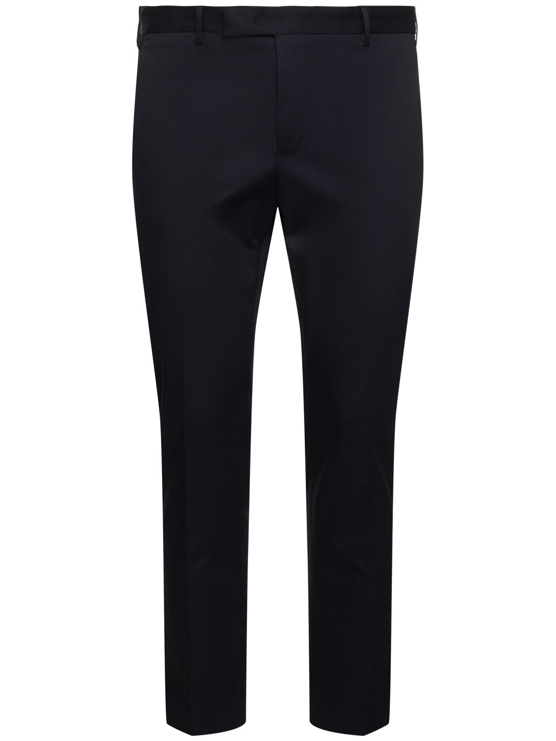 Pt Torino Dieci Pleated Cotton Twill Pants In Navy
