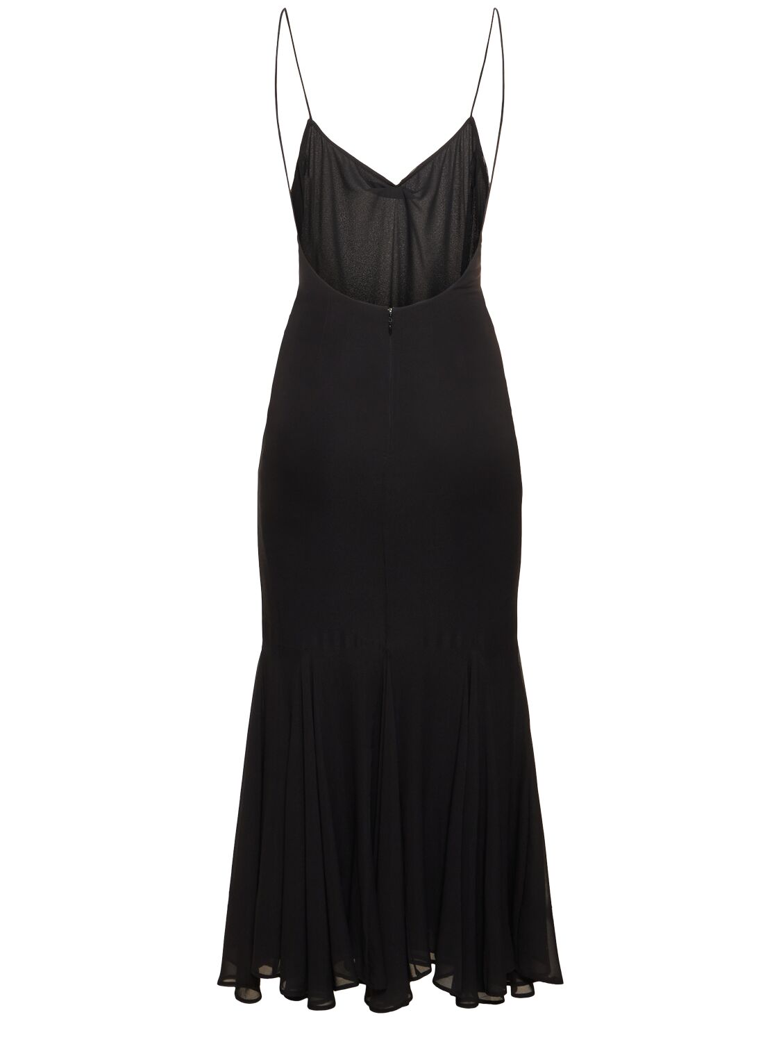 Shop The Andamane Rosie Flared Silk Midi Slip Dress In Black