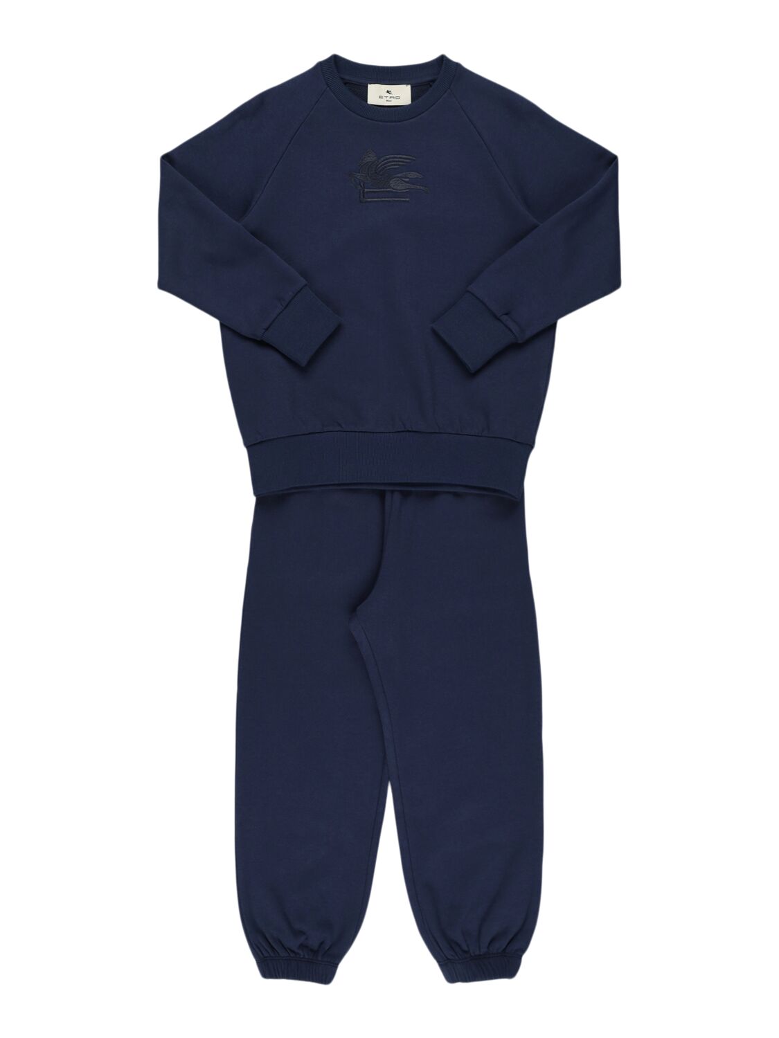 Etro Kids' Cotton Blend Sweatshirt & Pants In Navy