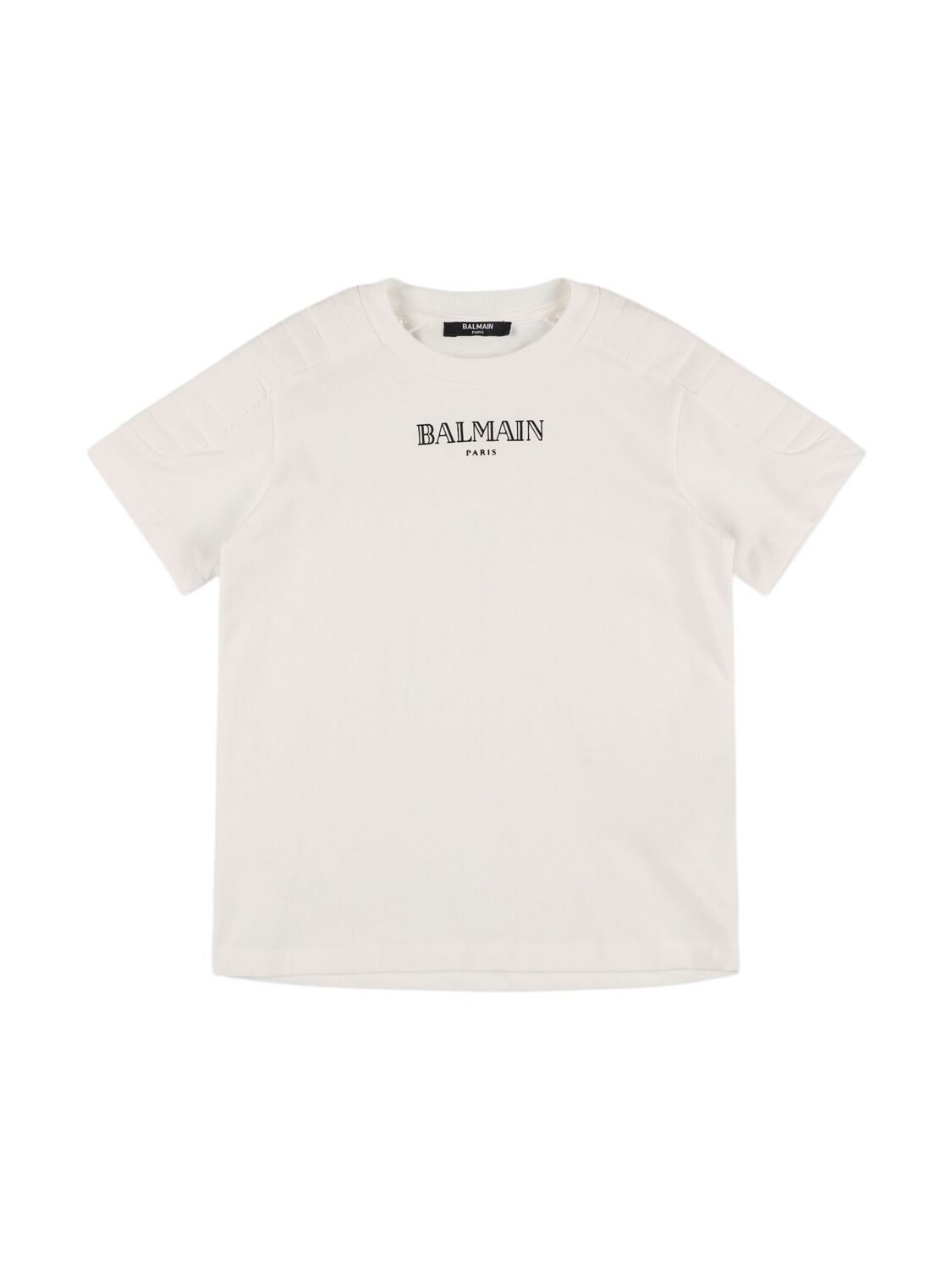 Balmain Cotton Jersey T-shirt W/ Logo In Neutral