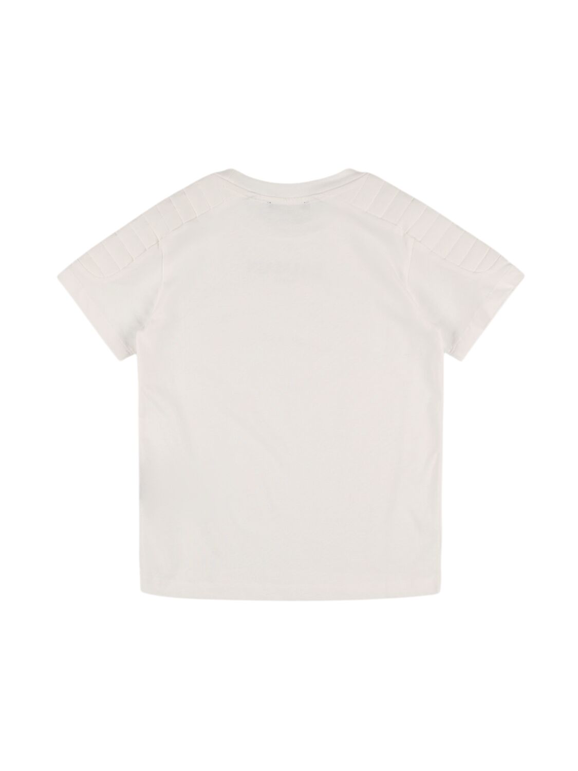 Shop Balmain Cotton Jersey T-shirt W/ Logo In White/black