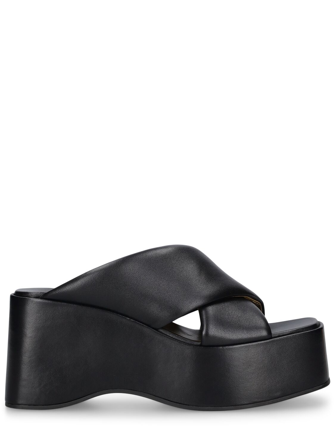 Paris Texas 80mm Vicky Leather Wedges In Black
