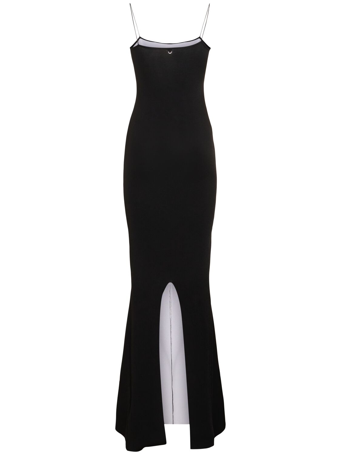 Shop Jacquemus La Robe Aro Knit Long Dress In Black,white