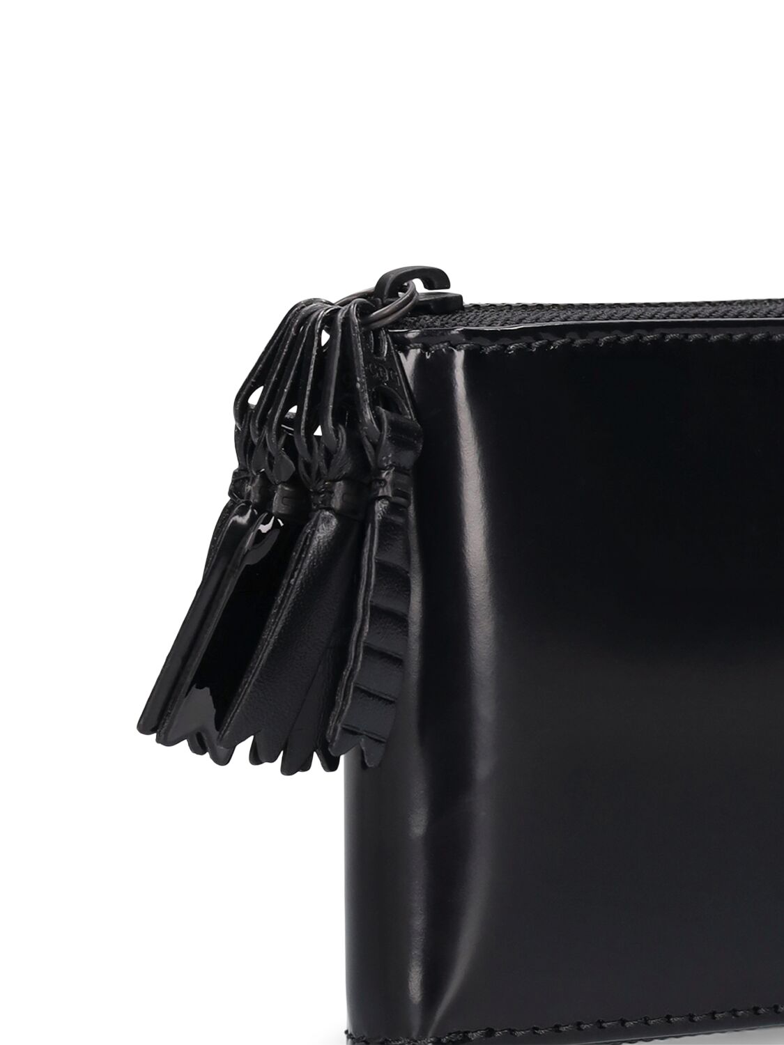 Shop Comme Des Garçons Zipper Medley Leather Wallet In Black