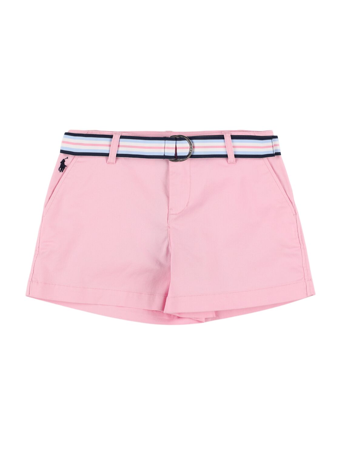 Ralph Lauren Kids' Cotton Blend Chambray Shorts In Pink