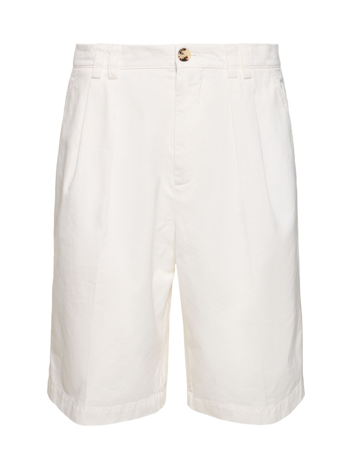 Brunello Cucinelli Dyed Cotton Shorts In White