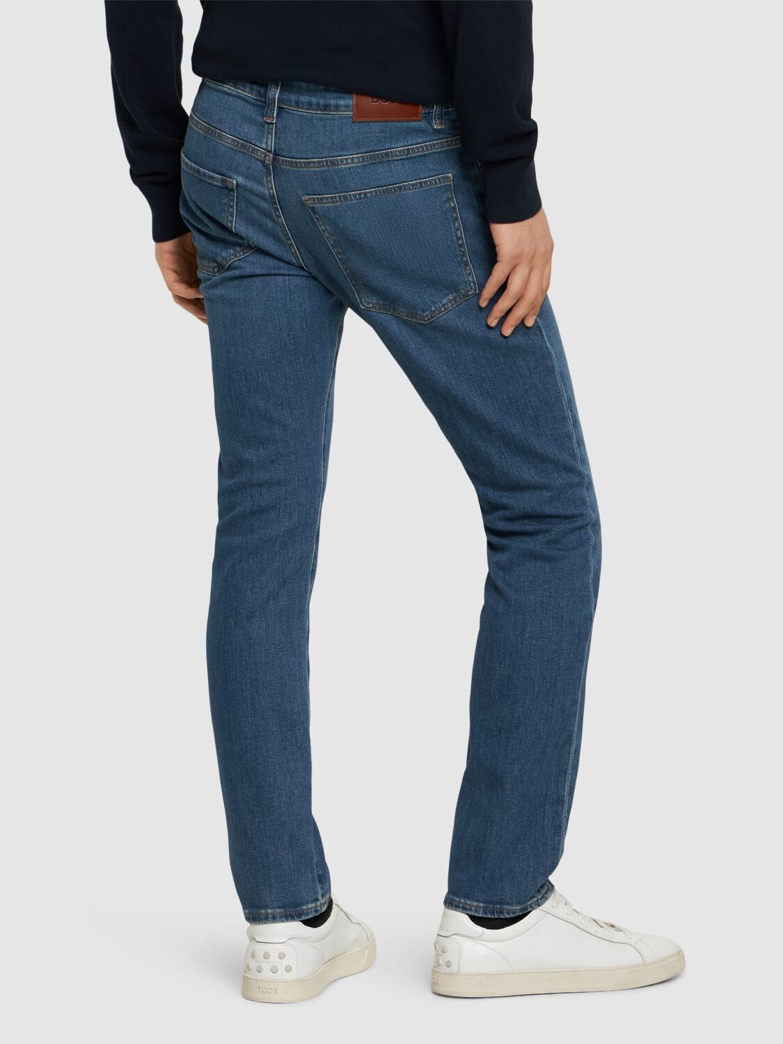 Shop Hugo Boss Delaware Cotton Denim Jeans In Bright Blue