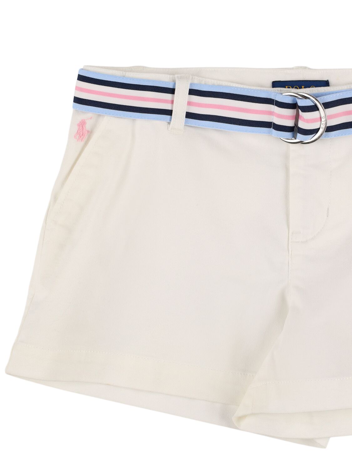 Shop Ralph Lauren Cotton Blend Chambray Shorts In White